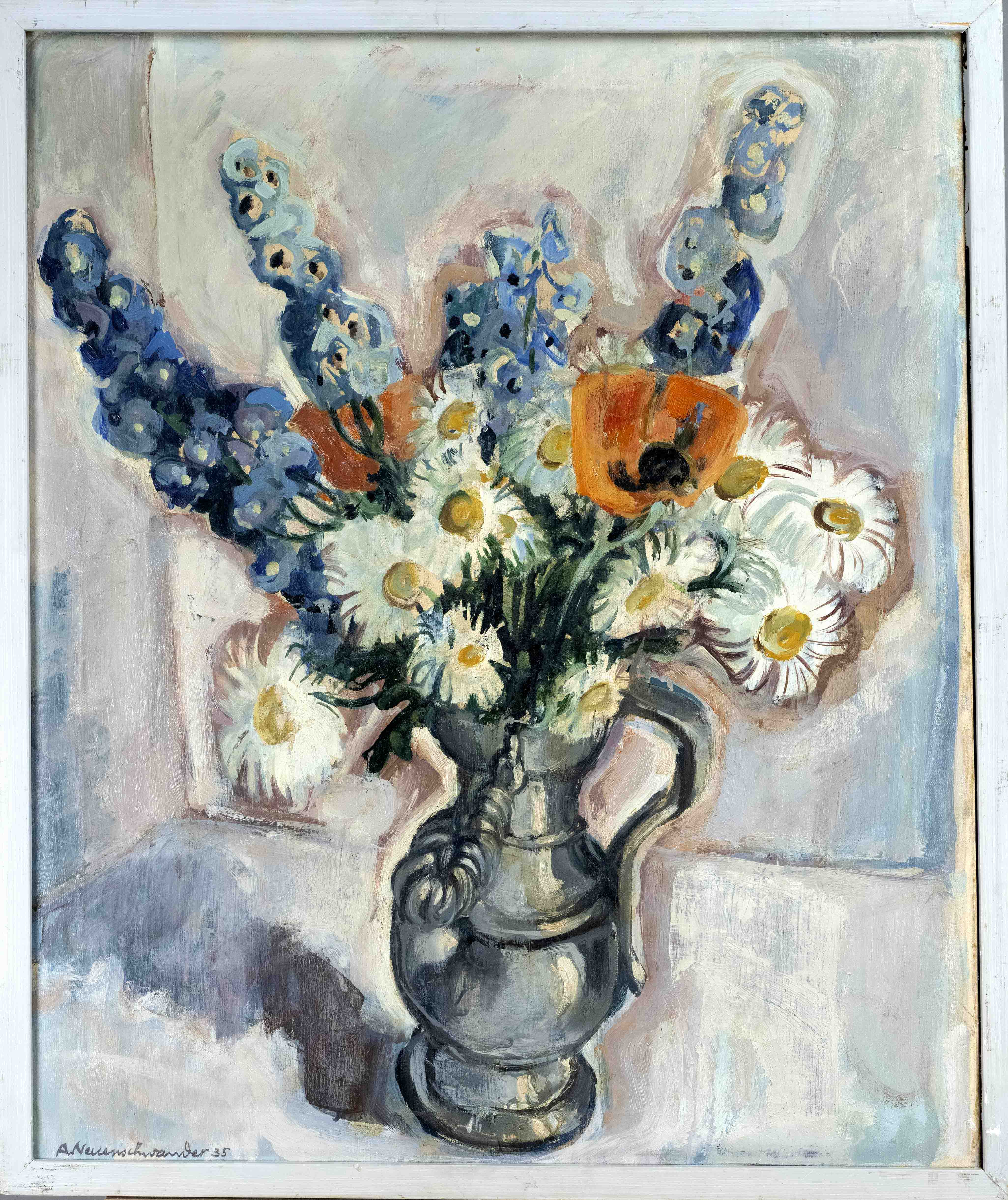 Albert Neuenschwander (1902-1984), Swiss flower and landscape painter, floral still life, oil on