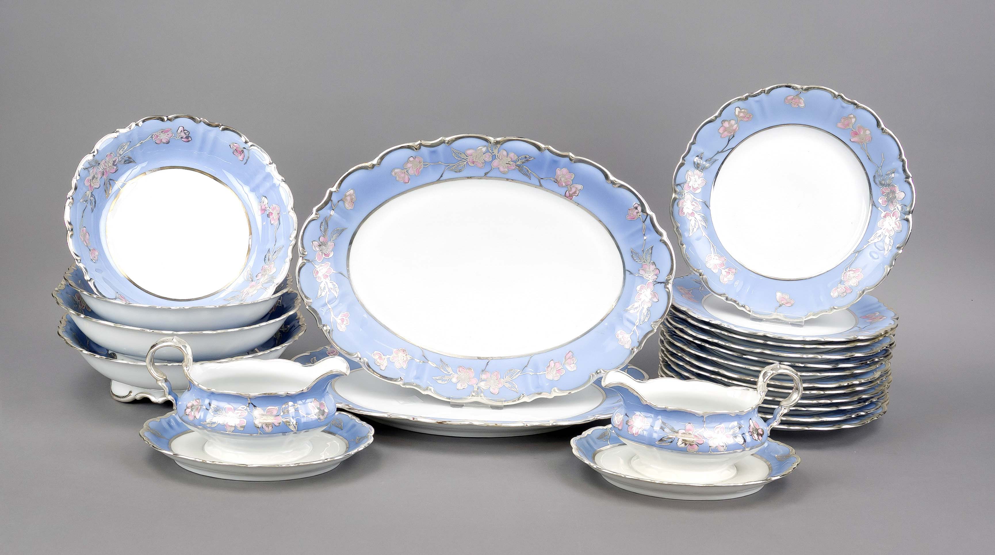 Dining service for 12 persons, 32-piece, Hutschenreuther Hohenberg, mark after 1949, Trianon