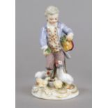 A goose-feeding boy, Meissen, pommel swords, mark 1850-1924, 1st choice, designed by Johann