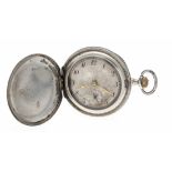 A gentleman's pocket watch with sprung cover in fine Tula Niello technique, 3 covers silver 800/000,