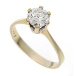 Diamond solitaire ring GG 585/000 with a brilliant-cut diamond 1.29 ct (hallmarked) fine white-white