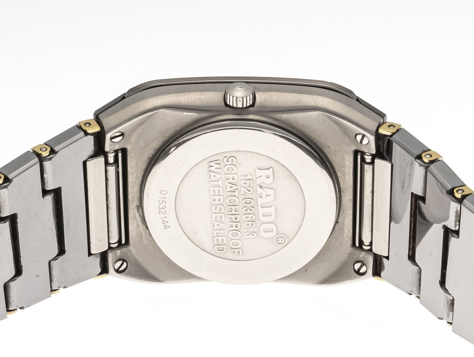 RADO Jubile` men's quartz watch, titanium ceramic, Ref. 152.0366.3 circa 2000, black dial with 4 - Image 2 of 2