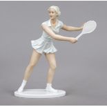 Blonde tennis player, Schaubach Kunst, Wallendorf, Thuringia, mark 1953-1960, model no. 1460,