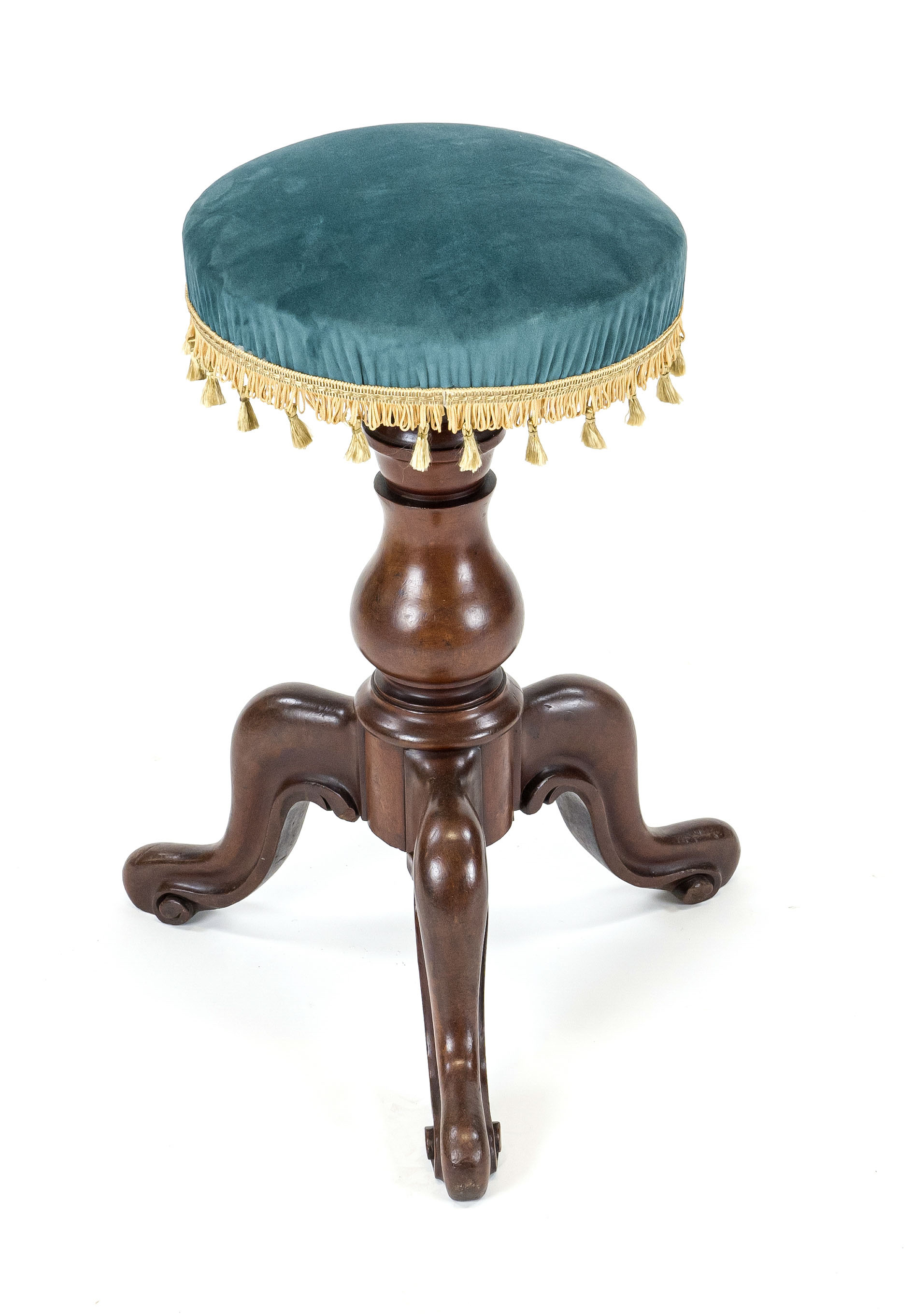 Piano stool, 19th century, mahogany, height adjustable, d. 32 cm