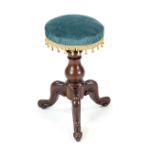 Piano stool, 19th century, mahogany, height adjustable, d. 32 cm