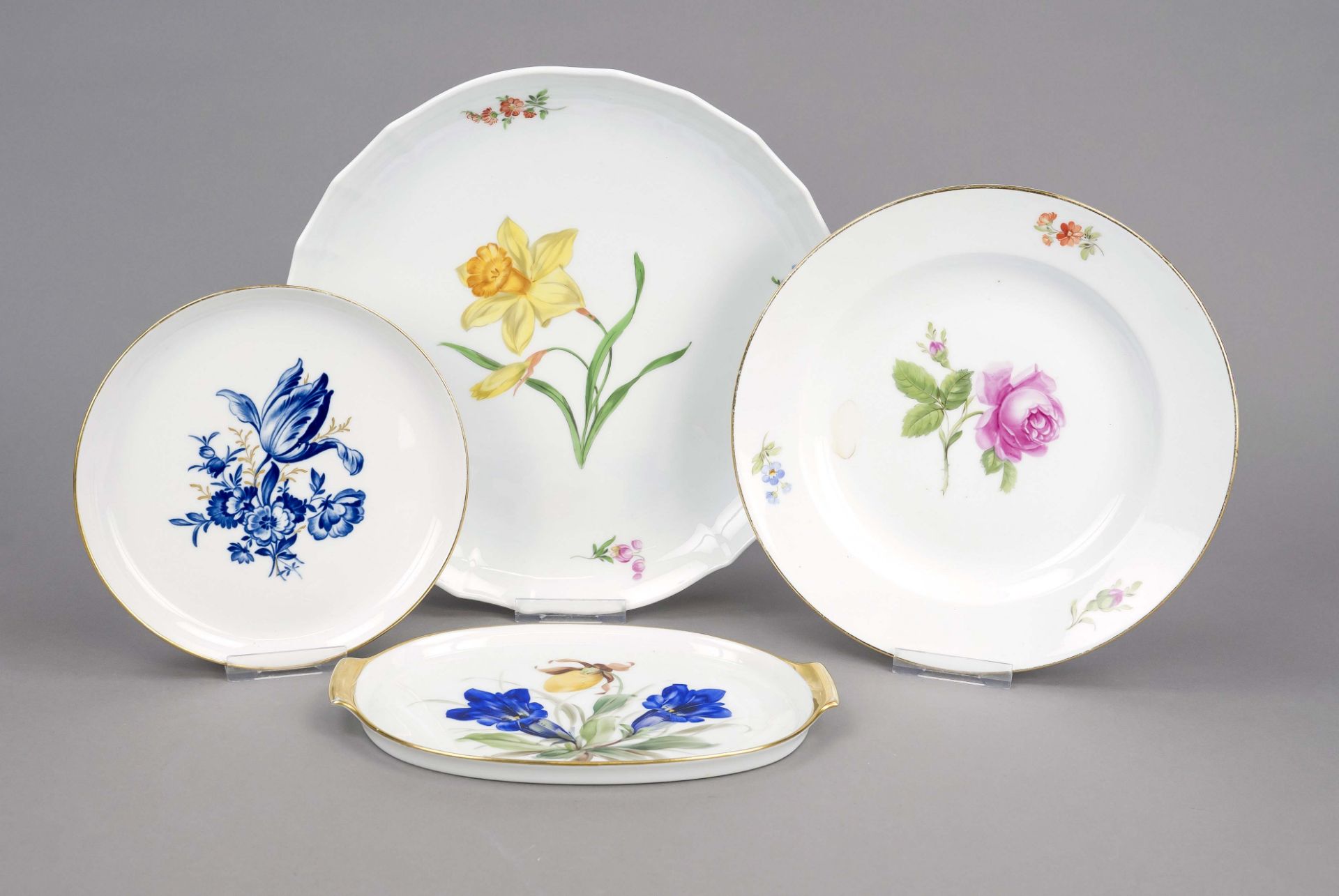 Mixed lot, 4-piece, round bowl, Meissen, 1st choice, mark after 1934, shape new cut-out,