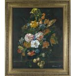 signed O. Hermann, 2nd half 20th century, Still life with flowers, oil on canvas, signed lower