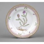 Small plate, Royal Copenhagen, late 20th century, 1st choice, from the Flora Danica service,