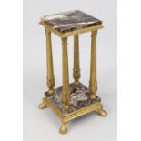 Column table with marble tops in Louis XVI style. Wood gilded with stucco. 19th/20th century, height