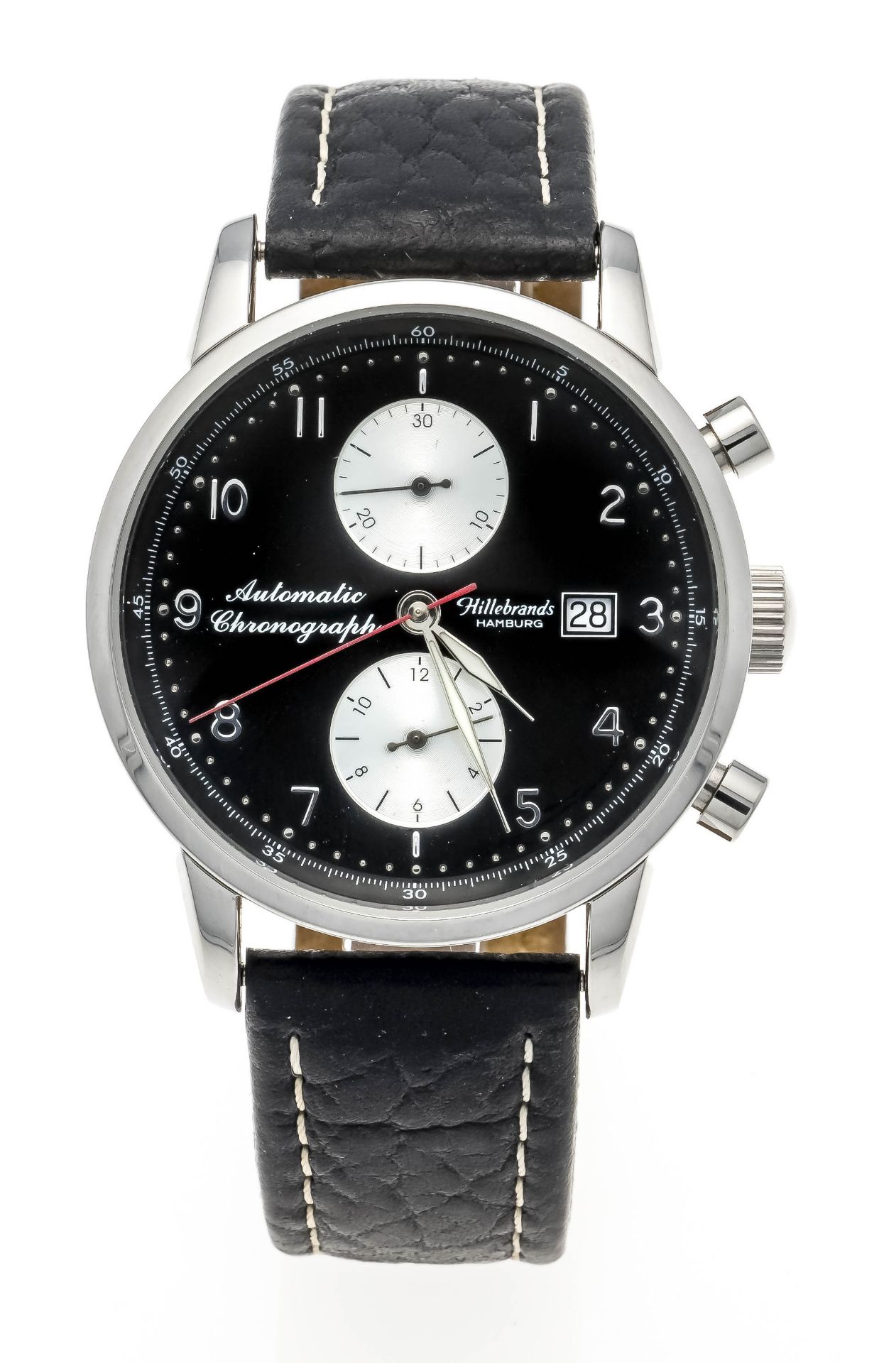 Hillebrands Hamburg, jewelry brand, automatic, chronograph, circa 2000, polished case, steel case