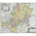 Historical map of Hesse and the Middle Rhine region ''Circulus Rhenanus superior (...)'', partly