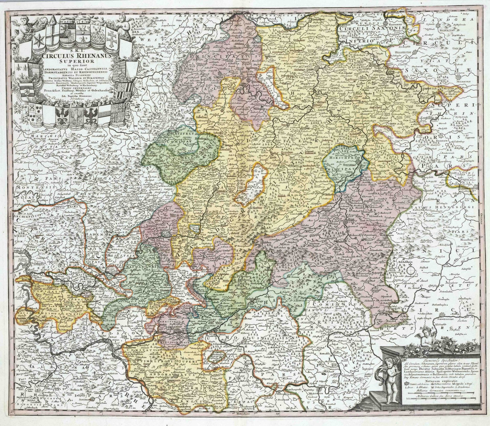 Historische Karte von Hessen un