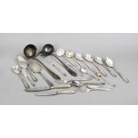 Large cutlery set for twelve persons, 122-piece German, 20th century, master's mark Bremer