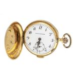 1/4 hour repeater pocket watch, chronometer, sprung cover, 585/000 GG, 2 gold covers, guilloché