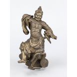 Fragment of a warrior, China, 19th/20th century, bronze. Base and right arm absent, rubbed & bumped,