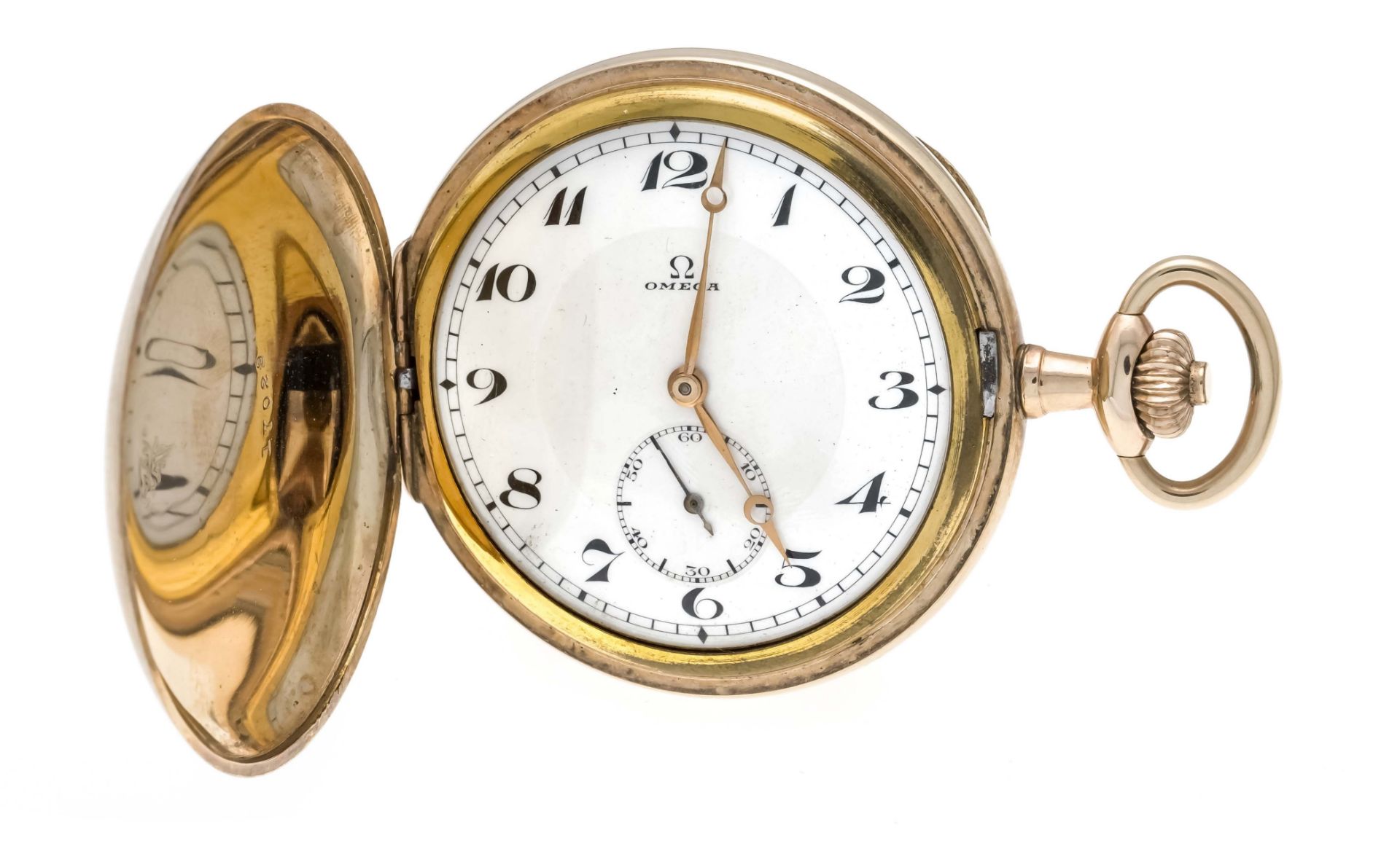 Omega gentleman's pocket watch, circa 1890, sprung cover case goldfilled from gold-filled and