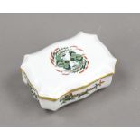 Lidded box, Meissen, 1950s, 1st choice, matchbox, model no. 401, polychrome painted, green court