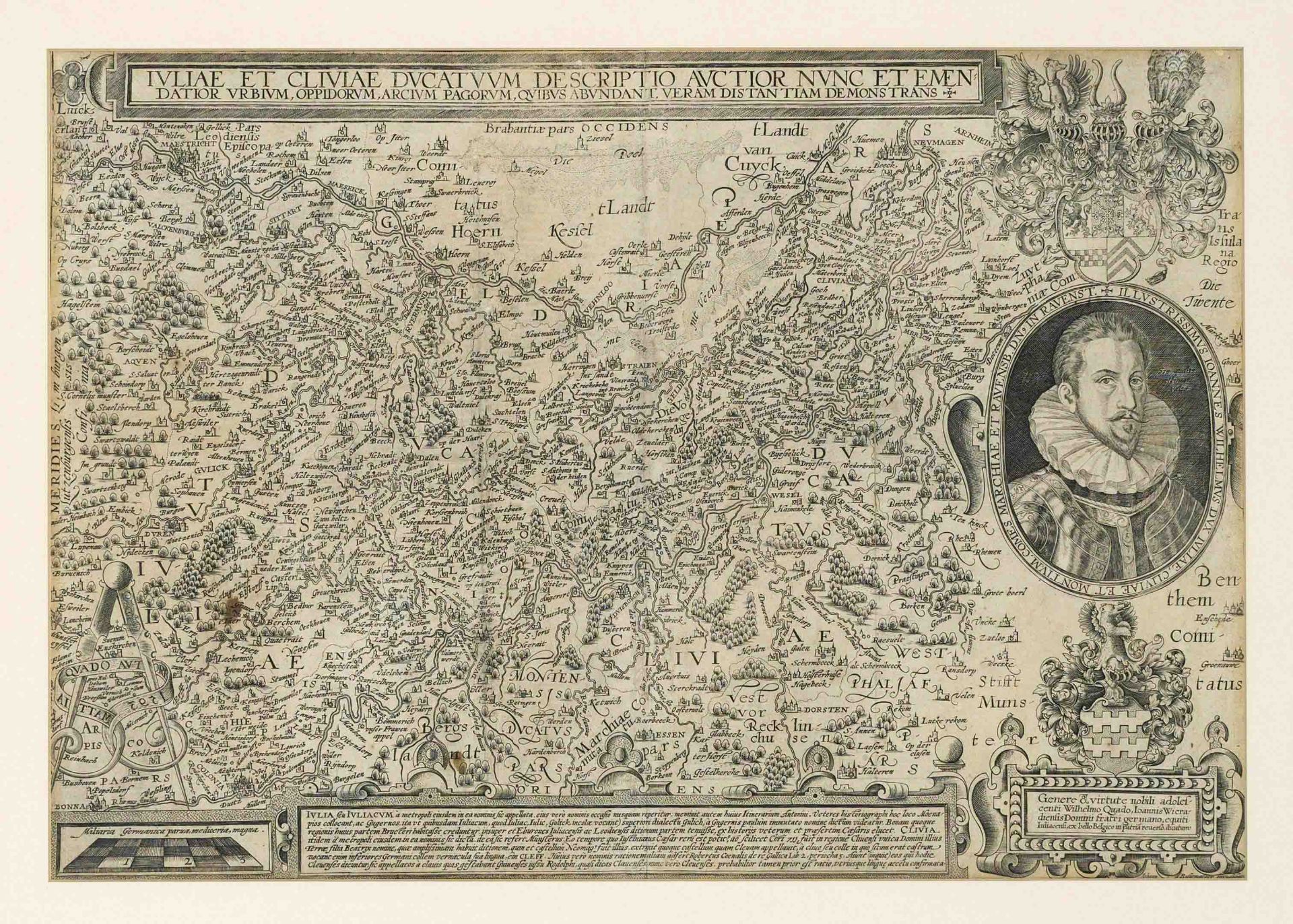 Historical Map of the Duchy of Jülich and Cleves, ''Iuliae et Cliviae ducatuum descriptio auctior