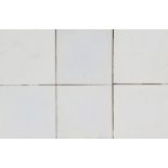 78 Tiles, early 20th century, monochrome white, slightly rubbed & chipped, each 13 x 13 cm