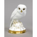 Owl on pedestal, Hutschenreuther, Selb, 1920-30s, designed by Prof. Fritz Klee, green stamp mark,