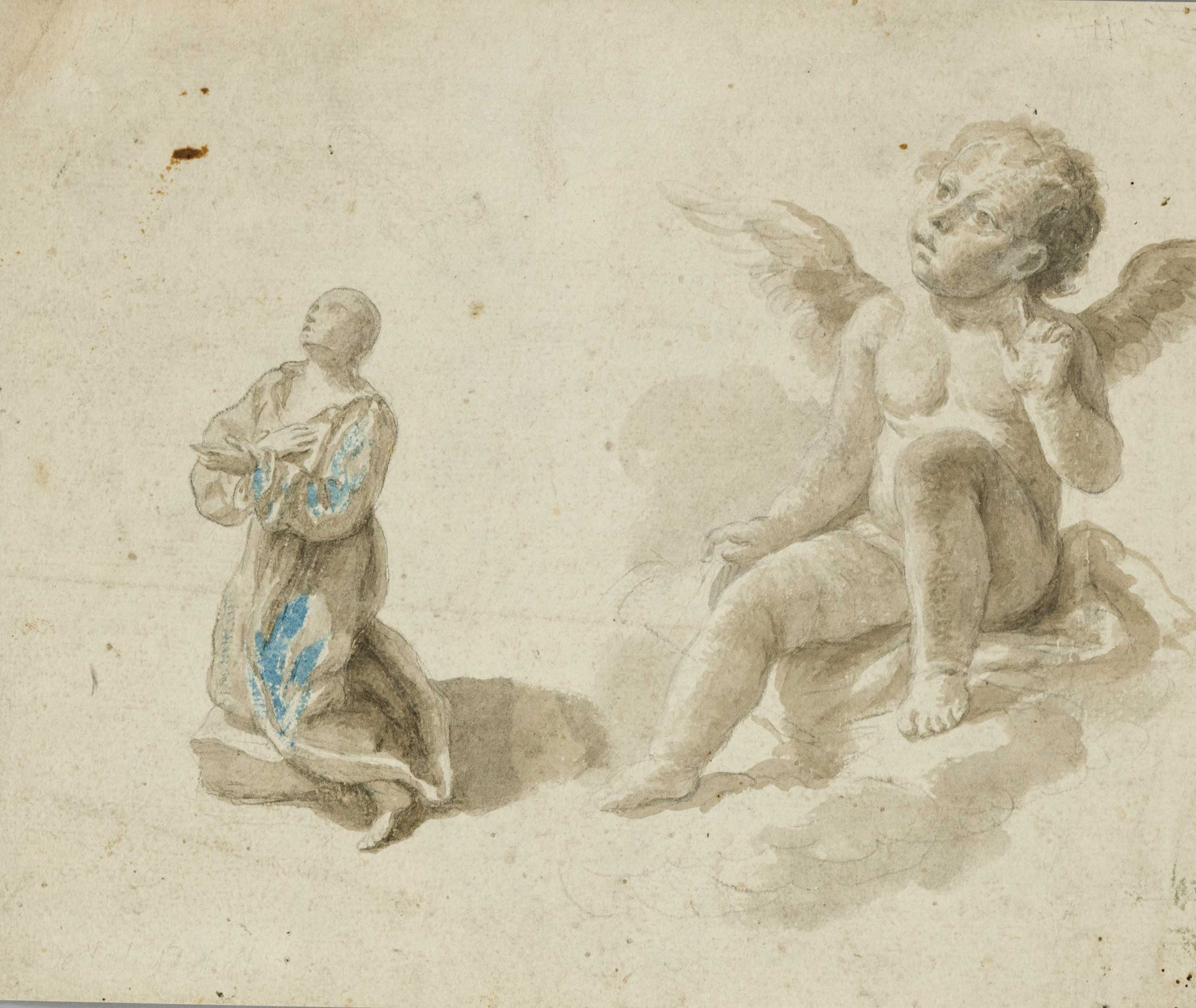 German School of the 17th century, two-page study sheet with figures for a Lamentation of Christ and - Image 2 of 2