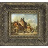 signed ''van Immen'', Dutch painter mid 20th century, small town idyll, oil on plywood, signed lower