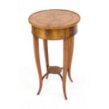 Biedermeier side table around 1820, cherry wood, frame with drawer, h. 79 cm, d. 46 cm