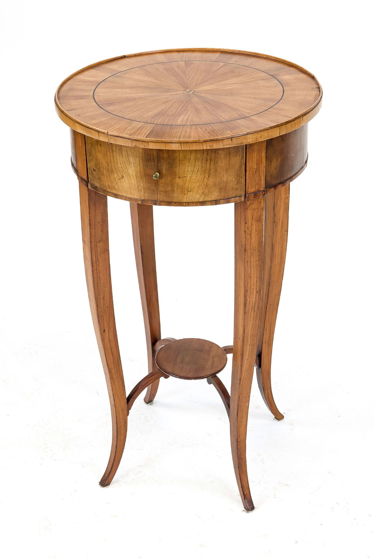 Biedermeier side table around 1820, cherry wood, frame with drawer, h. 79 cm, d. 46 cm