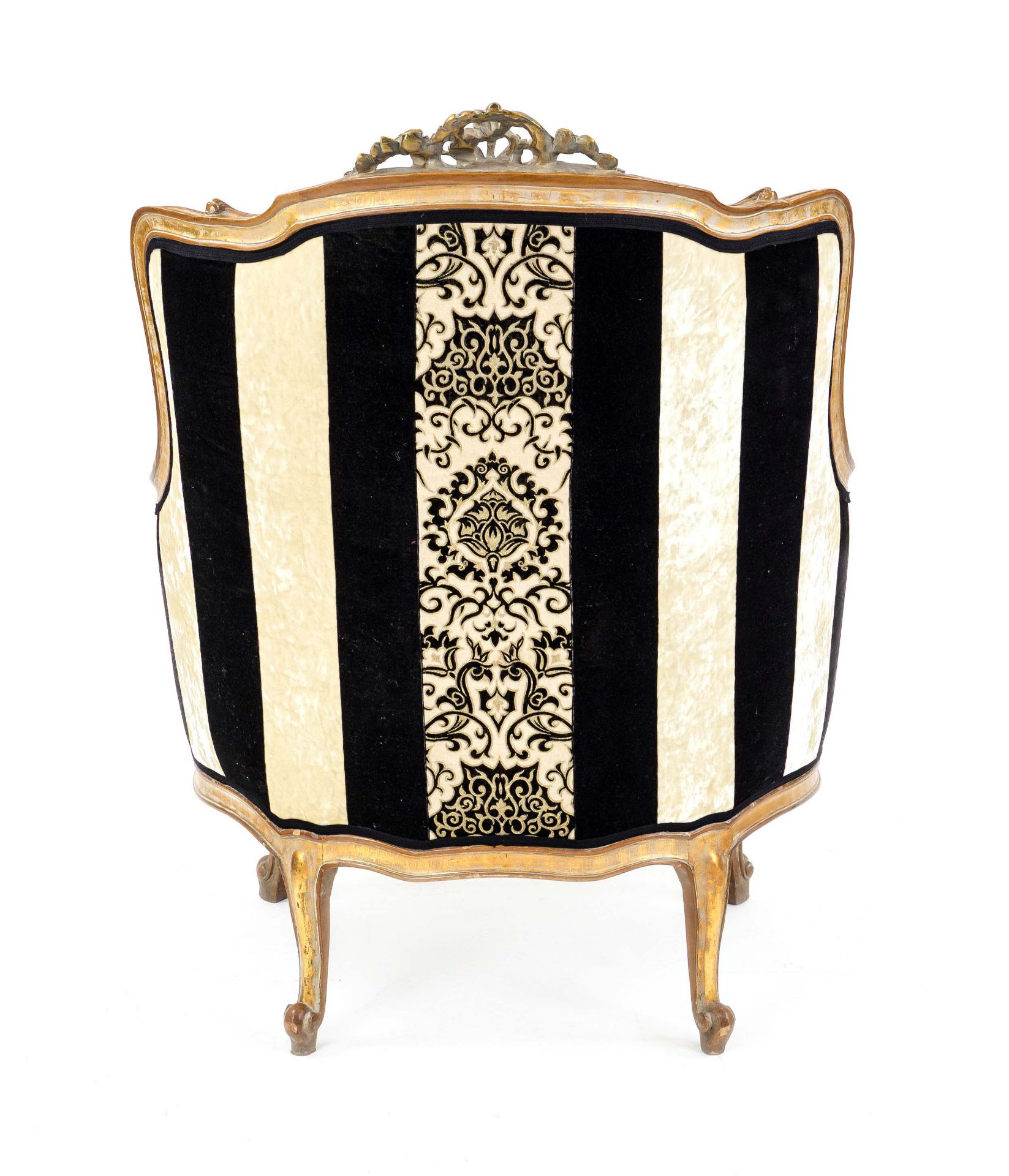 Bergere in the Louis Quinze style, 19th century, carved and gilded beech wood, backrest with - Image 3 of 3