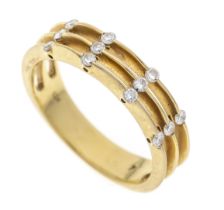 Diamond ring GG 750/000 with 12 brilliant-cut diamonds, total 0.12 ct W/SI, RG 54, 4.2 g