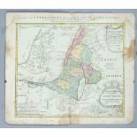 Historical map of the Holy Land, ''Carte de la Terre Sainte divesée selon les douze tribus d'