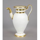 Coffee pot, Nymphenburg, 20th century, handle spout, lid missing, decorative gilding, h. 24 cm