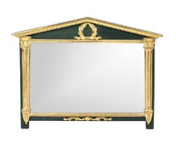 Wall mirror in neoclassical style, 20th century, gilded and painted wood, 70 x 80 cm