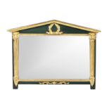 Wall mirror in neoclassical style, 20th century, gilded and painted wood, 70 x 80 cm