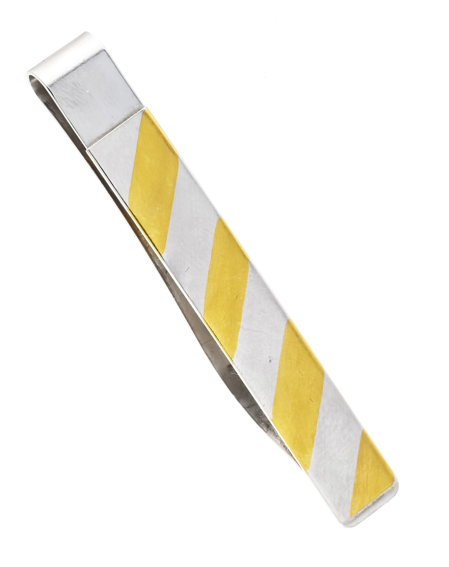 Niessing money clip platinum 950/000 and gold, bicolor in diagonal stripes, w. 8 mm, l. 60 mm,