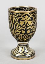 Footed glass, c. 19th century, round base, short stem, straight body, clear glass, predominantly