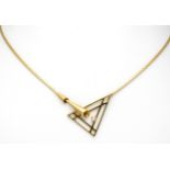 Diamond necklace GG 585/000 with a brilliant-cut diamond 0.02 ct W/SI, lobster clasp, l. 42/40 cm,