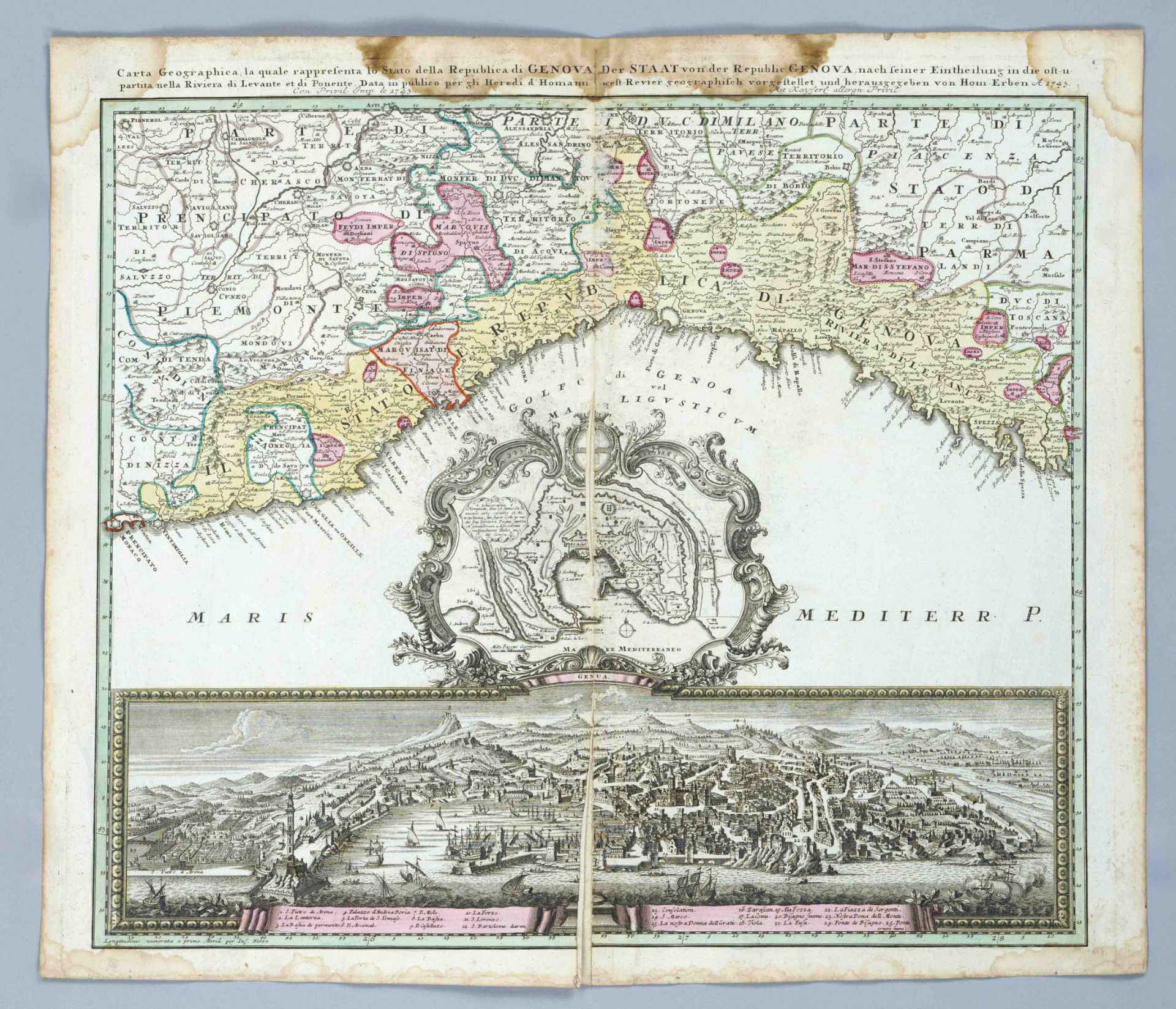 Historische Karte von Genua, ''