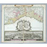 Historical map of Genoa, ''Carte Geographica, la quale rappresenta lo stato della republica di