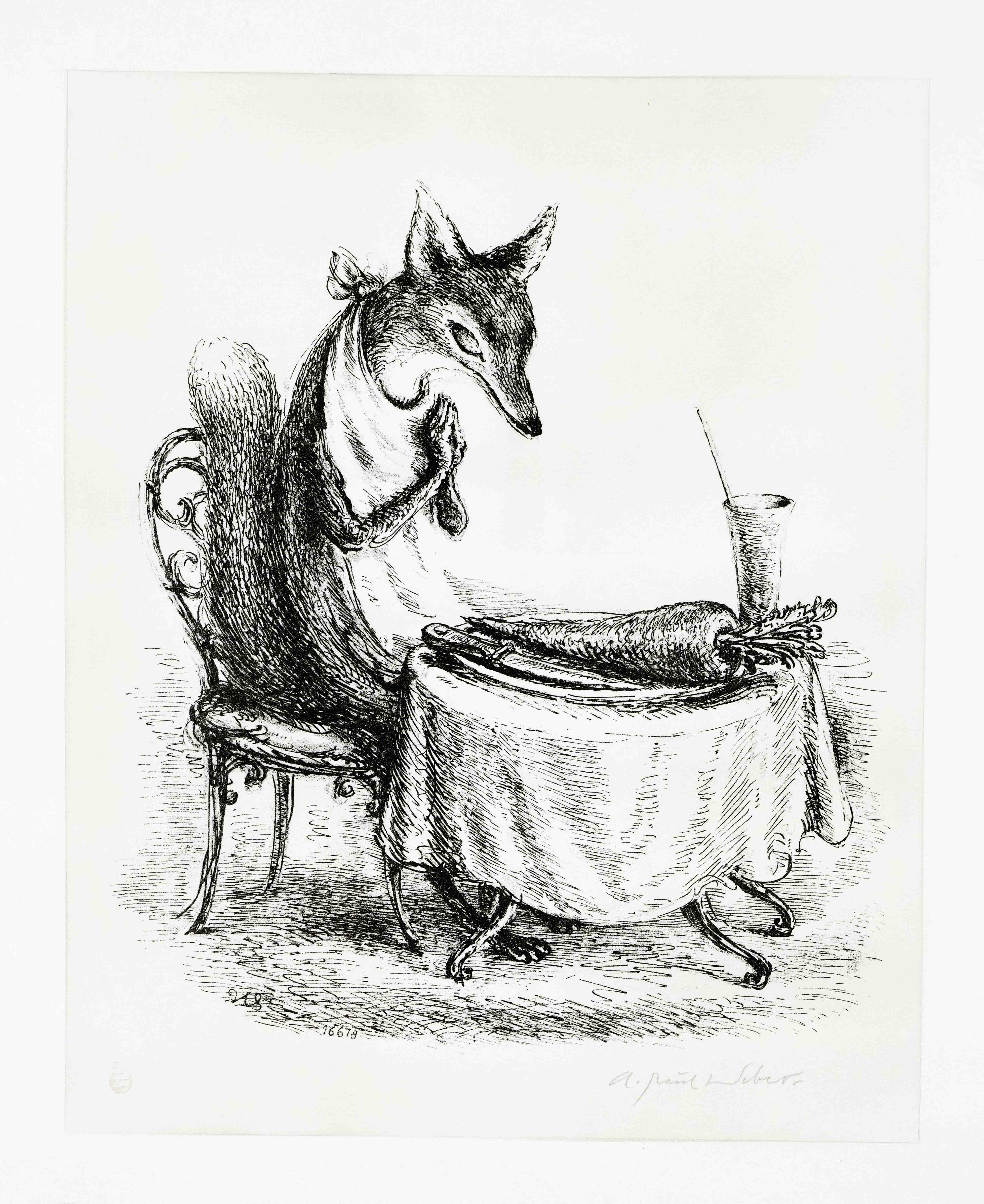 Andreas Paul Weber (1883-1980), bundle of 7 lithographs: 4 hedgehog motifs, 2 x fox motifs and 1 x - Image 6 of 7