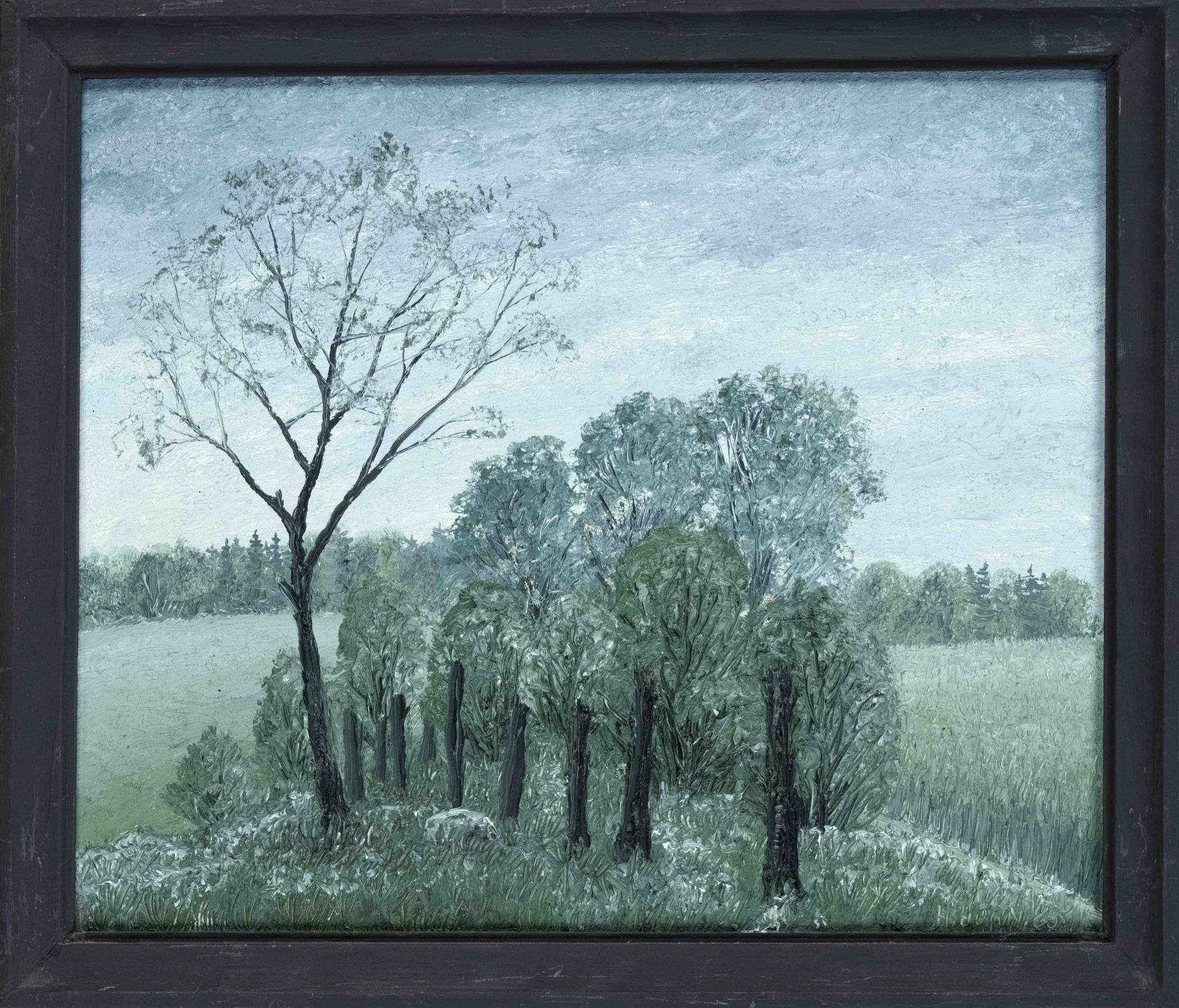 Harry Horn (*1929), GDR painter, active in the Uckermark, two paintings with landscapes, oil on - Image 2 of 2