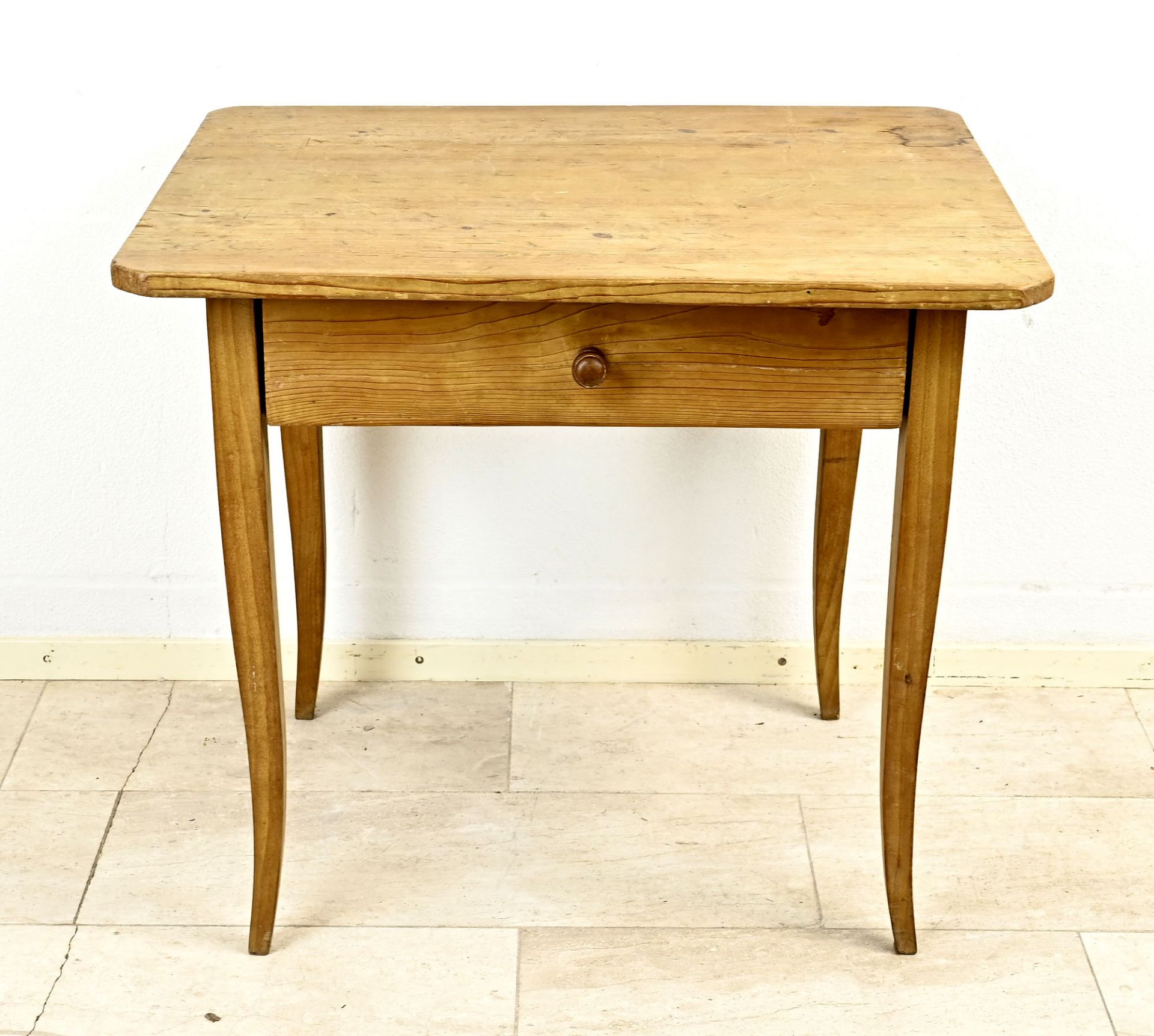 Biedermeier table from around 1820, softwood, frame with drawer, 75 x 119 x 88 cm - The furniture