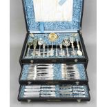 Large cutlery set for twelve persons, 85 pieces, German, c. 1900, maker's mark Karl Kaltenbach &