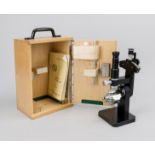 Microscope in case, Holland mid 20th century, marked ''Bleeker Zeist Holland'' on the black