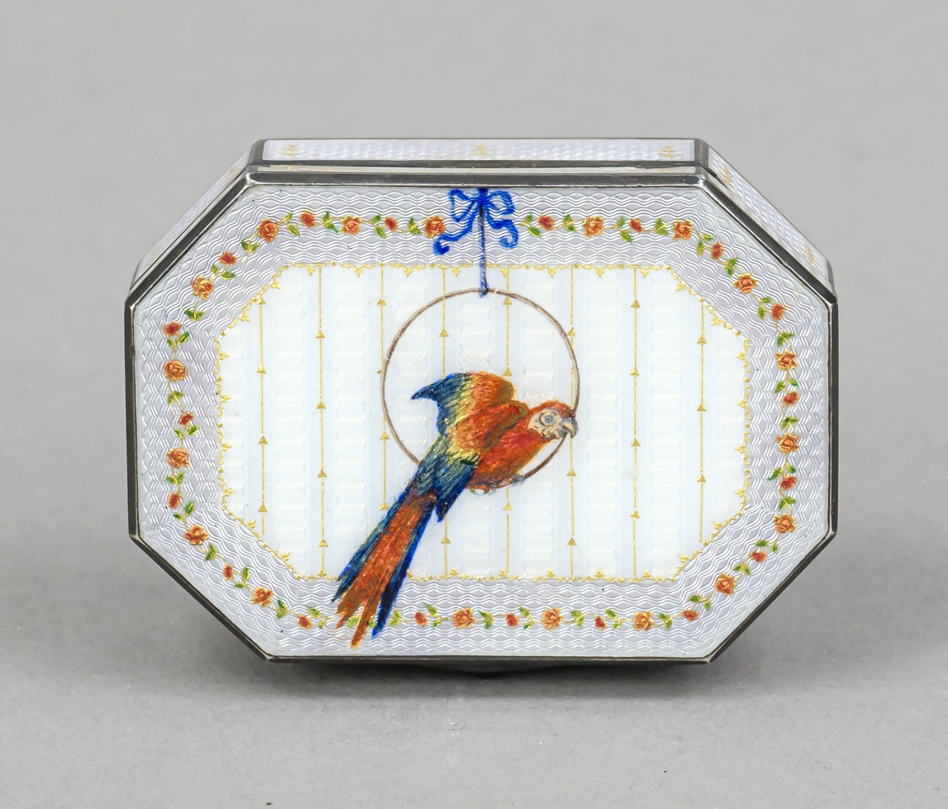 Rectangular lidded box, Austria, mark 1872-1922, city letter A for Vienna, MZ, silver 800/000, - Image 2 of 2