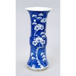 Gu vase with prunus decoration, China, 18th century, the flared lip rim with 2 larger chips, a