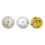 Mixed lot of 3 verge pocket watch movements verge watch movements to refurbish or as spare parts