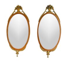 Pair of highly decorative mirrors, around or after 1900, mirrors slightly tired in places, approx.
