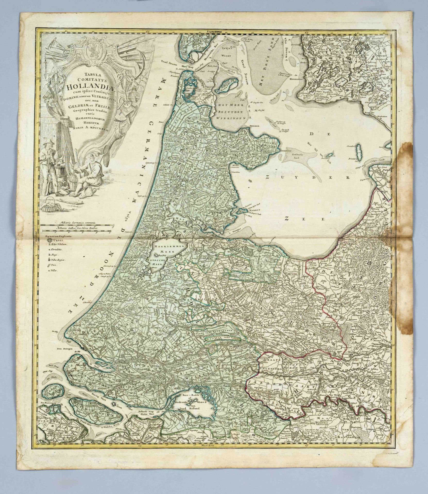 Historical map of Holland and Friesland, ''Tabula Comitatus Hollandiae cum ipsius confinijs, dominii