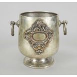 Champagne cooler, 1st half 20th century, plated, round base, body with slightly tapering wall,